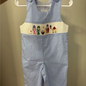 Light Blue Smocked Nativity longall